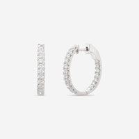 Ina Mar 18K White Gold Diamond Hoop Earrings AER - 17279 - THE SOLIST - Ina Mar