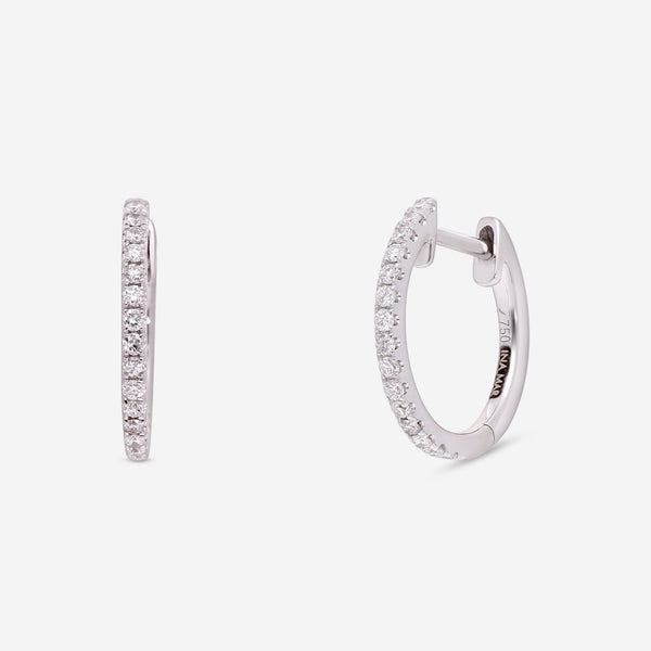 Ina Mar 18K White Gold Diamond Hoop Earrings AER - 17474 - THE SOLIST - Ina Mar