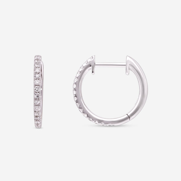 Ina Mar 18K White Gold Diamond Hoop Earrings AER - 17474 - THE SOLIST - Ina Mar