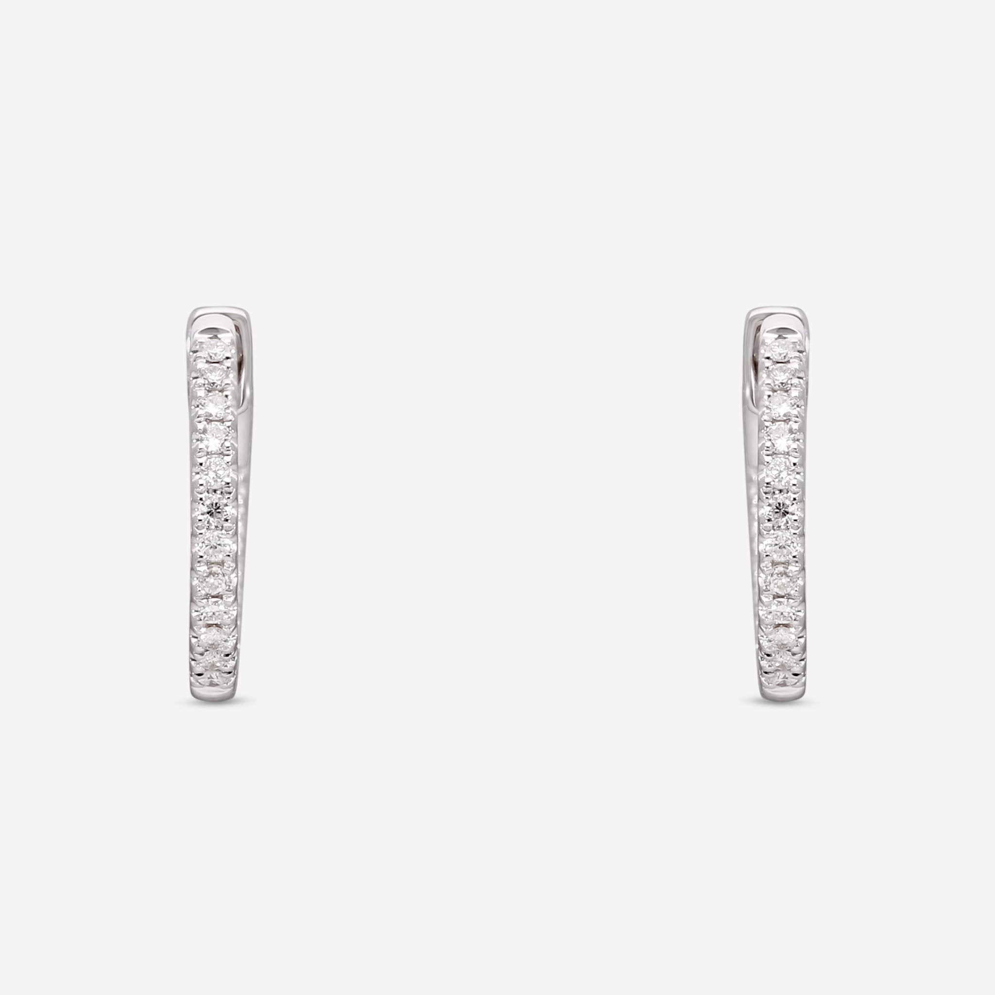 Ina Mar 18K White Gold Diamond Hoop Earrings AER - 17777 - THE SOLIST - Ina Mar