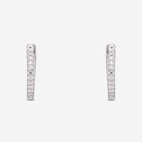 Ina Mar 18K White Gold Diamond Hoop Earrings AER - 17777 - THE SOLIST - Ina Mar