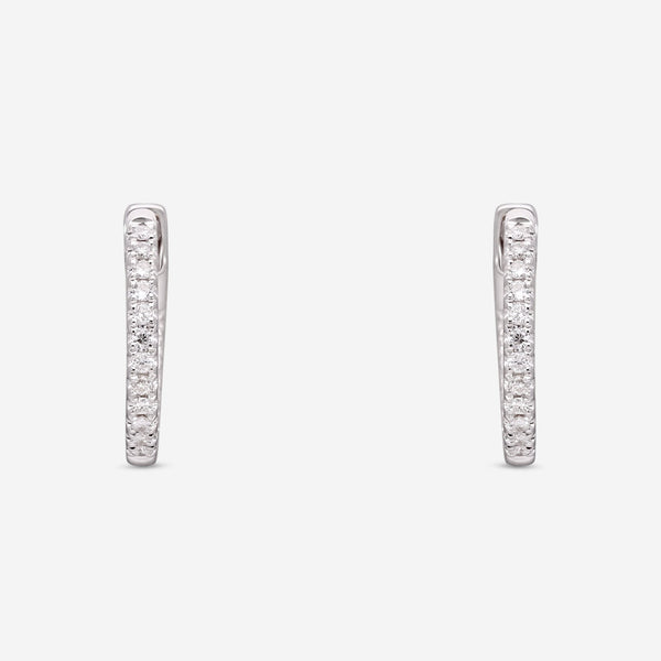 Ina Mar 18K White Gold Diamond Hoop Earrings AER - 17777 - THE SOLIST - Ina Mar