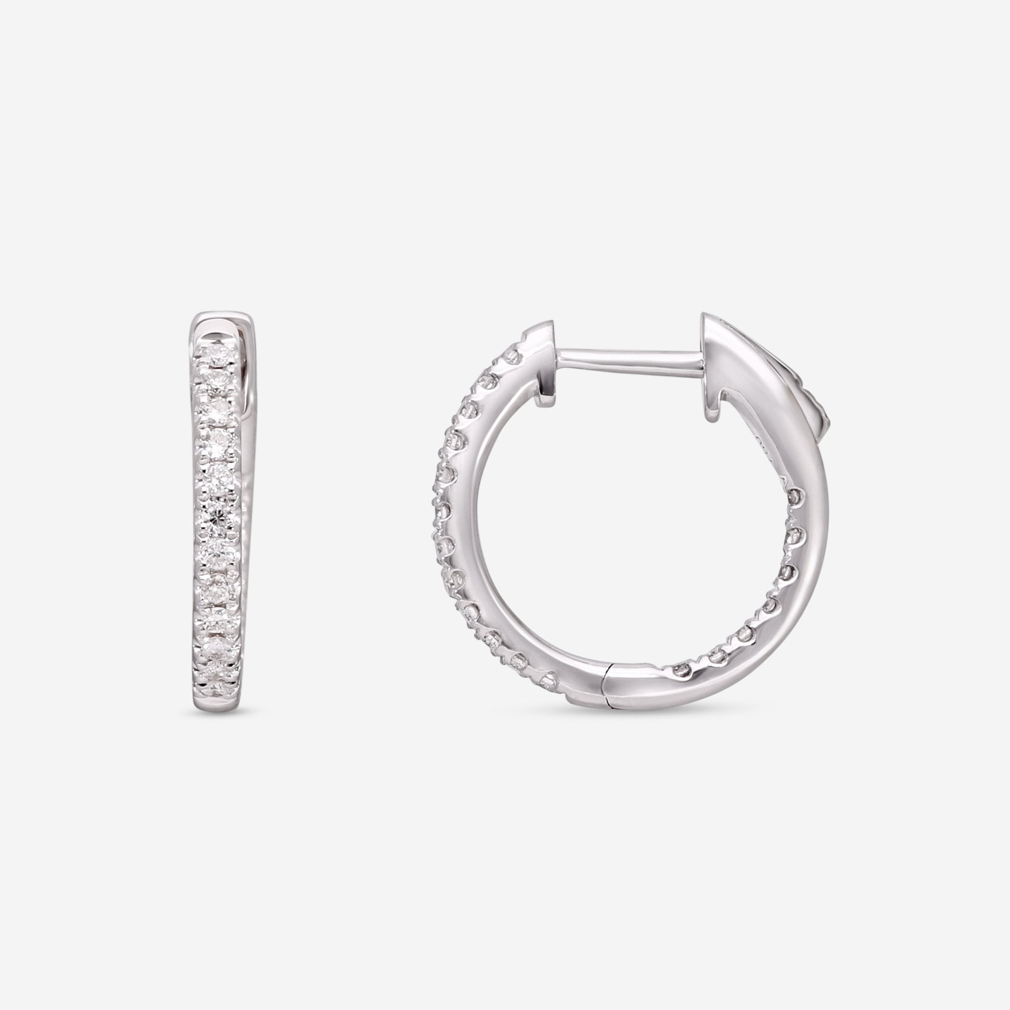 Ina Mar 18K White Gold Diamond Hoop Earrings AER - 17777 - THE SOLIST - Ina Mar