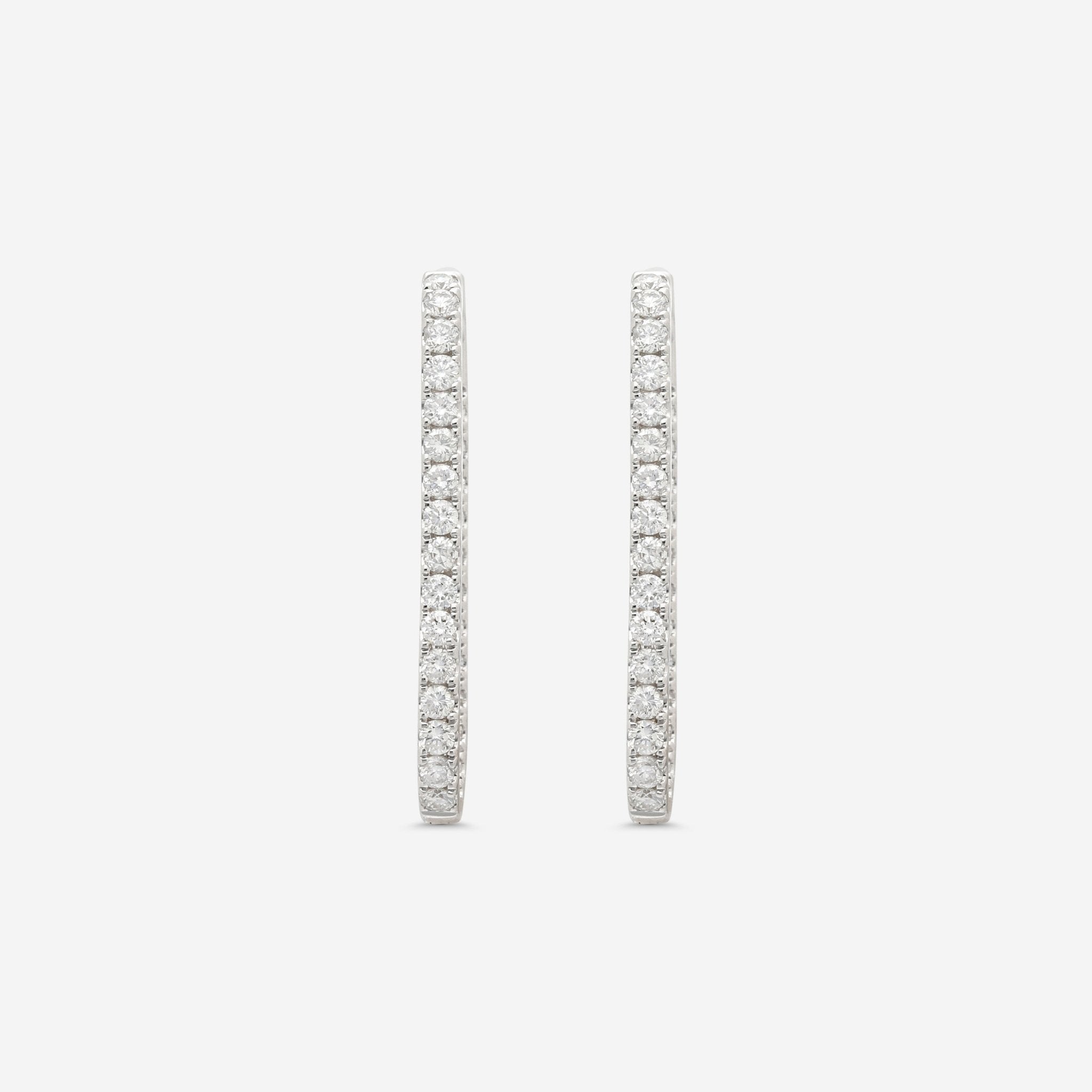 Ina Mar 18K White Gold Diamond Hoop Earrings AER - 18068 - THE SOLIST - Ina Mar