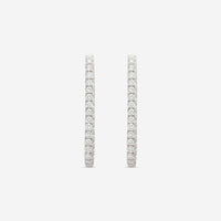 Ina Mar 18K White Gold Diamond Hoop Earrings AER - 18068 - THE SOLIST - Ina Mar