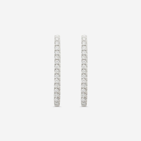 Ina Mar 18K White Gold Diamond Hoop Earrings AER - 18068 - THE SOLIST - Ina Mar