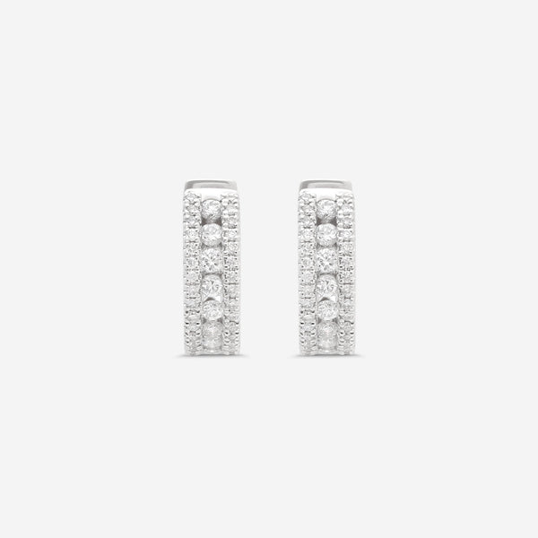 Ina Mar 18K White Gold Diamond Hoop Earrings AER - 5938 - THE SOLIST - Ina Mar