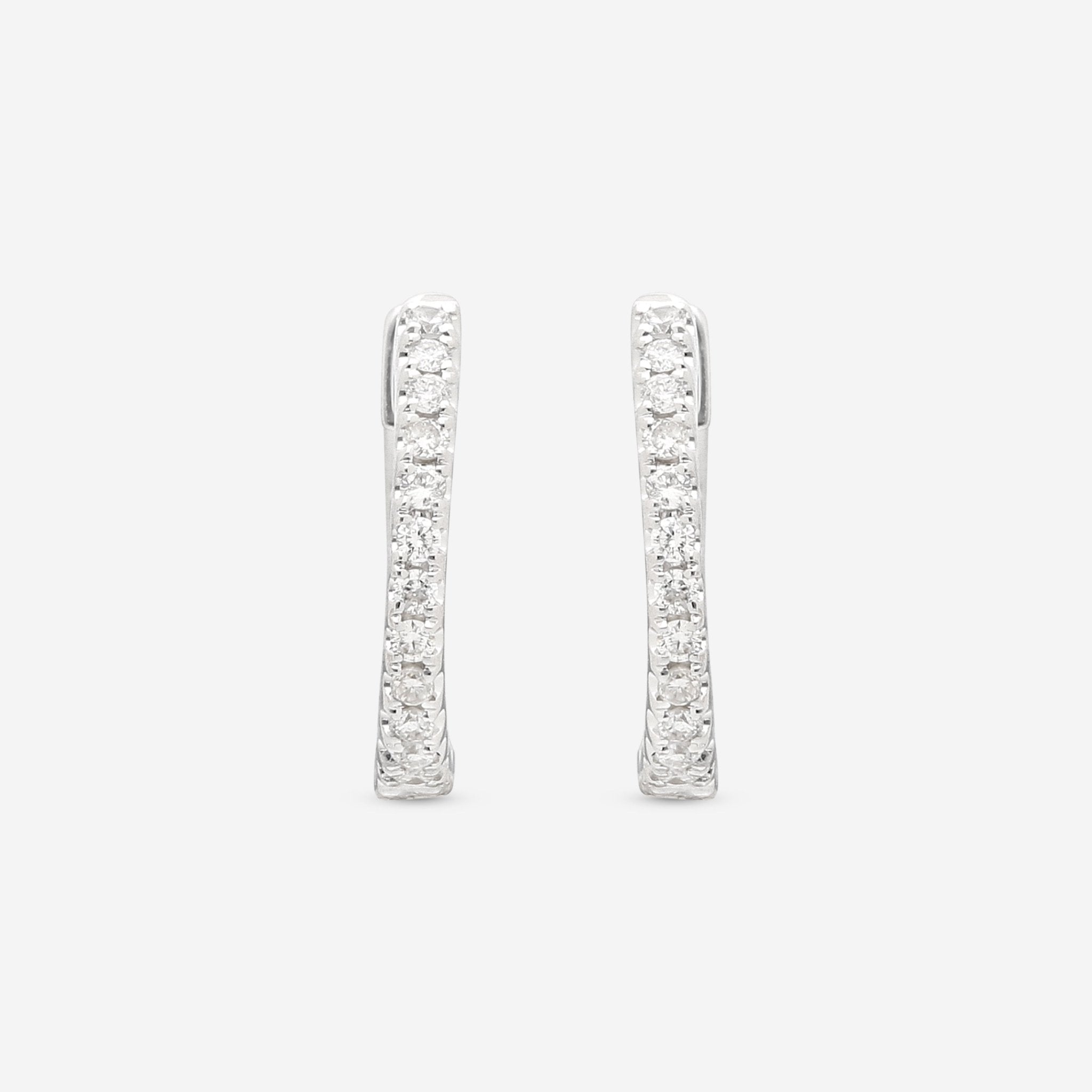 Ina Mar 18K White Gold Diamond Hoop Earrings AER - 9846 - 1 - THE SOLIST - Ina Mar