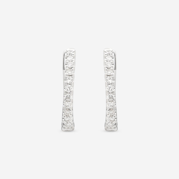 Ina Mar 18K White Gold Diamond Hoop Earrings AER - 9846 - 1 - THE SOLIST - Ina Mar