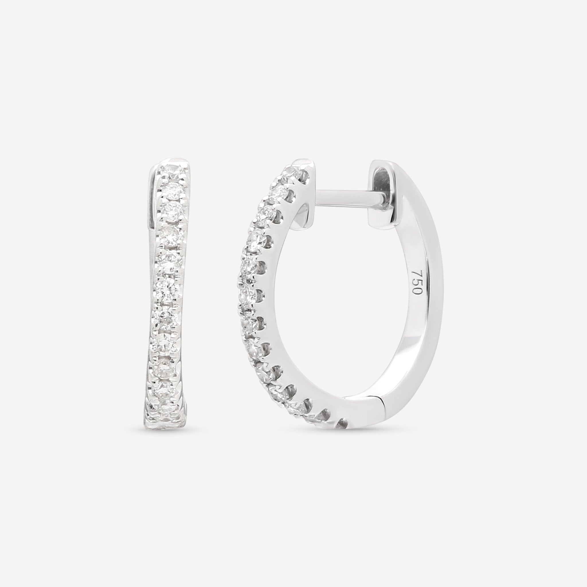 Ina Mar 18K White Gold Diamond Hoop Earrings AER - 9846 - 1 - THE SOLIST - Ina Mar