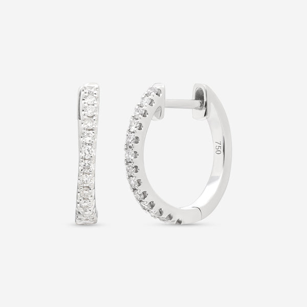 Ina Mar 18K White Gold Diamond Hoop Earrings AER - 9846 - 1 - THE SOLIST - Ina Mar