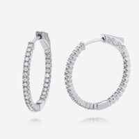 Ina Mar 18K White Gold, Diamond Hoop Earrings - THE SOLIST - Ina Mar