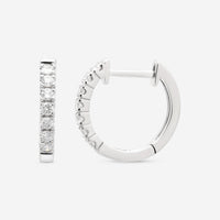 Ina Mar 18K White Gold Diamond Huggie Earrings AER - 14257 - THE SOLIST - Ina Mar