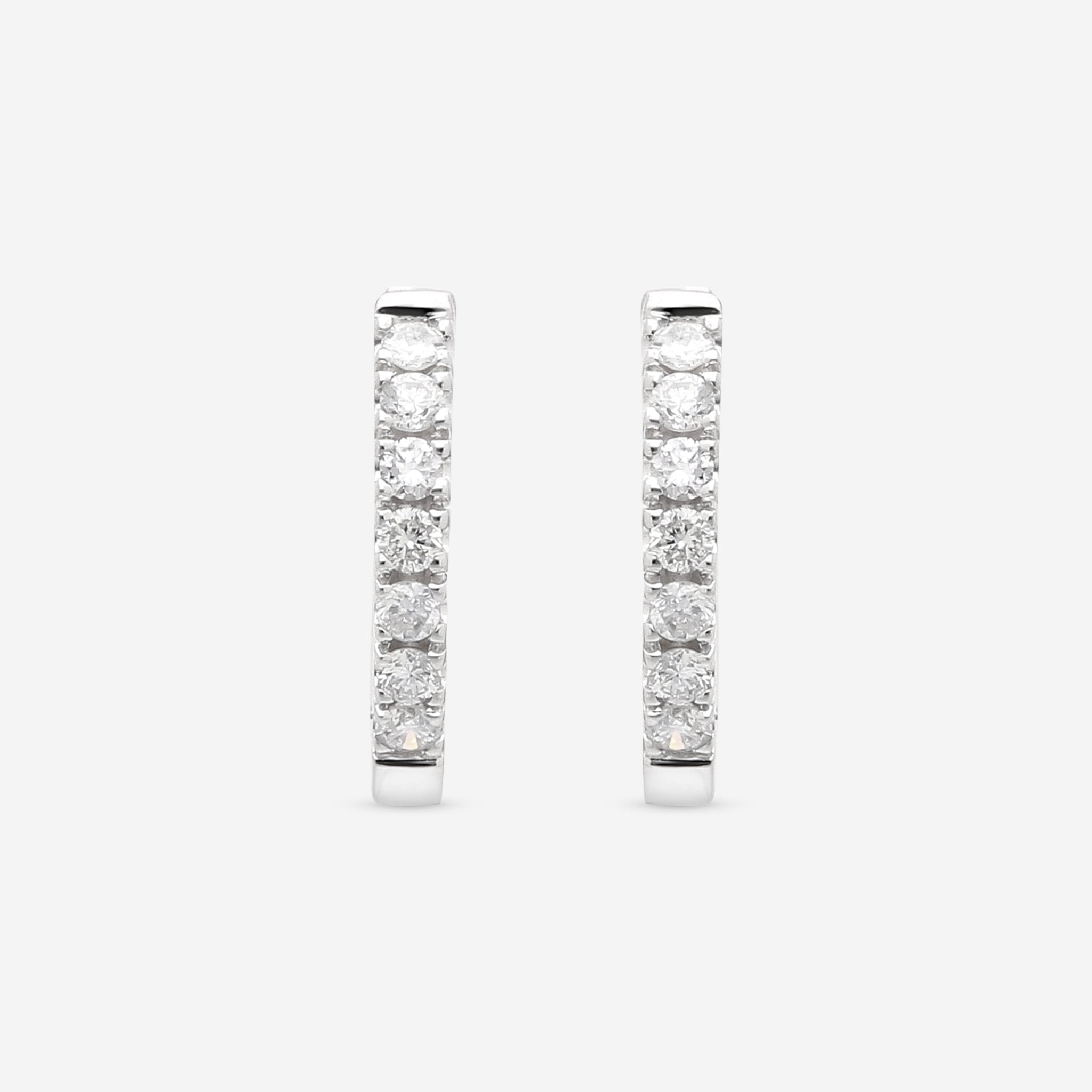 Ina Mar 18K White Gold Diamond Huggie Earrings AER - 14257 - THE SOLIST - Ina Mar