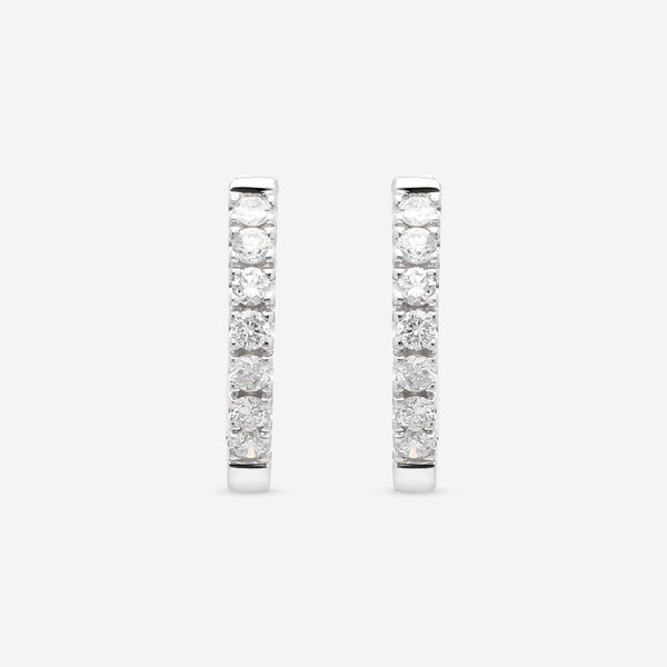 Ina Mar 18K White Gold Diamond Huggie Earrings AER - 14257 - THE SOLIST - Ina Mar