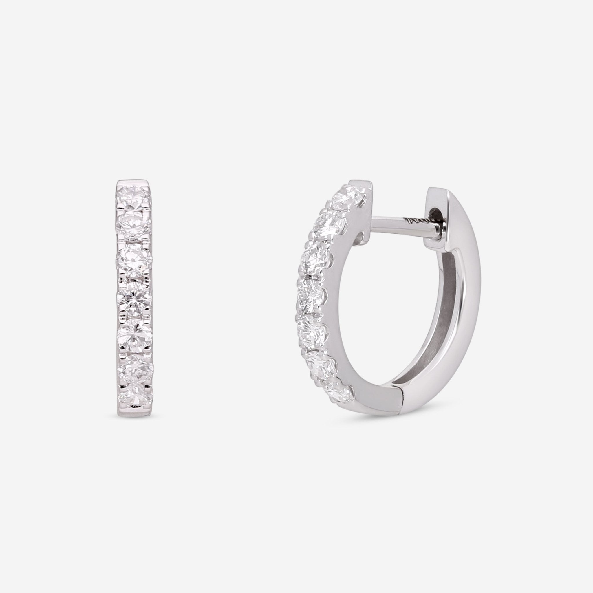 Ina Mar 18K White Gold Diamond Huggie Earrings AER - 16273 - THE SOLIST - Ina Mar