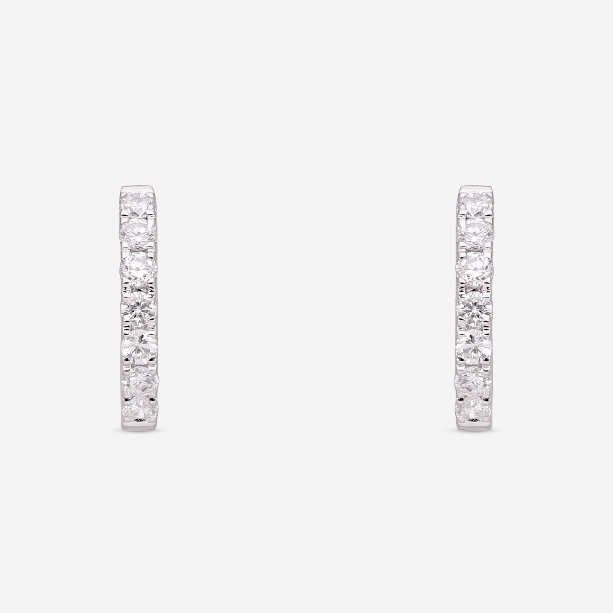 Ina Mar 18K White Gold Diamond Huggie Earrings AER - 16273 - THE SOLIST - Ina Mar