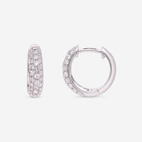 Ina Mar 18K White Gold Diamond Huggie Earrings AER - 17412 - THE SOLIST - Ina Mar