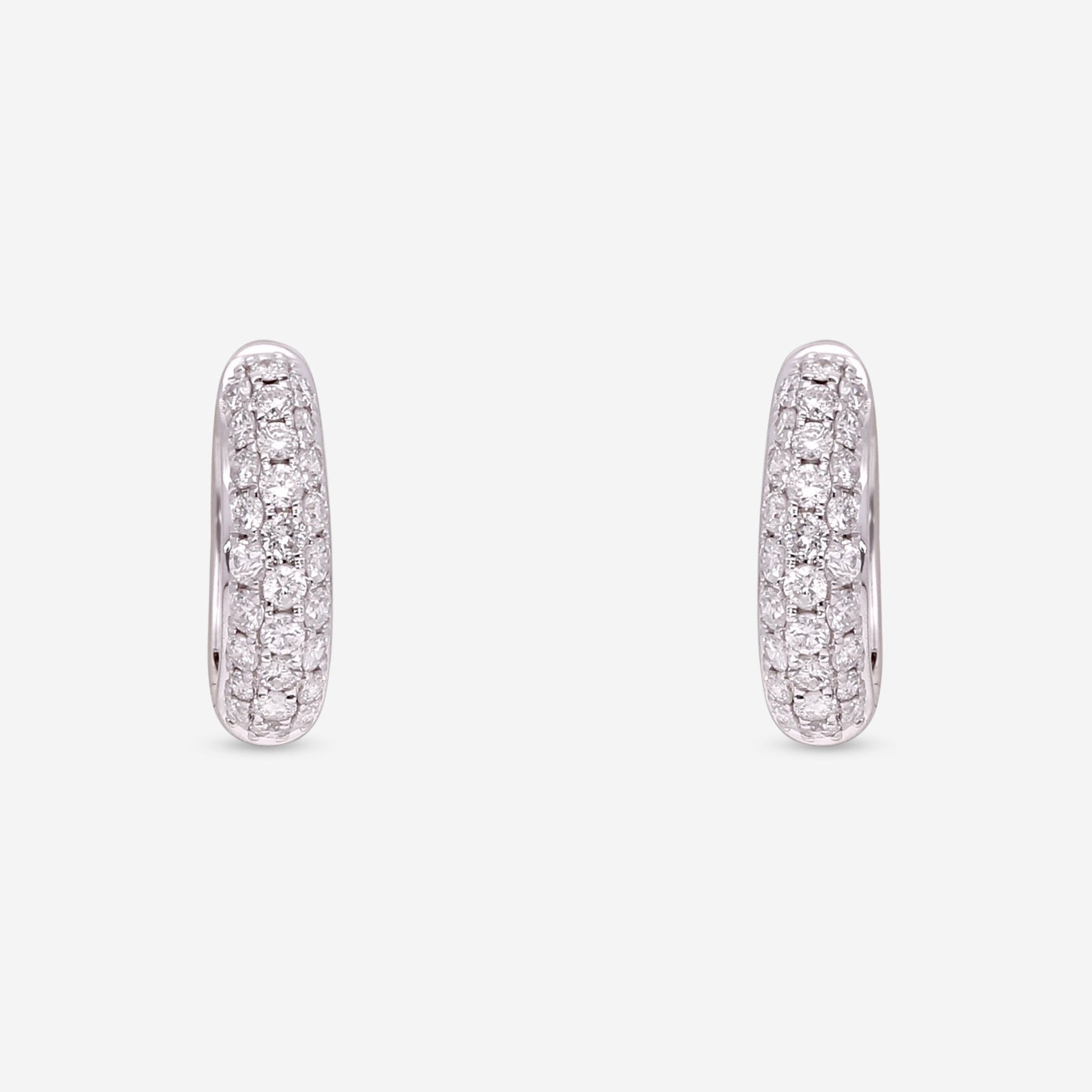 Ina Mar 18K White Gold Diamond Huggie Earrings AER - 17412 - THE SOLIST - Ina Mar