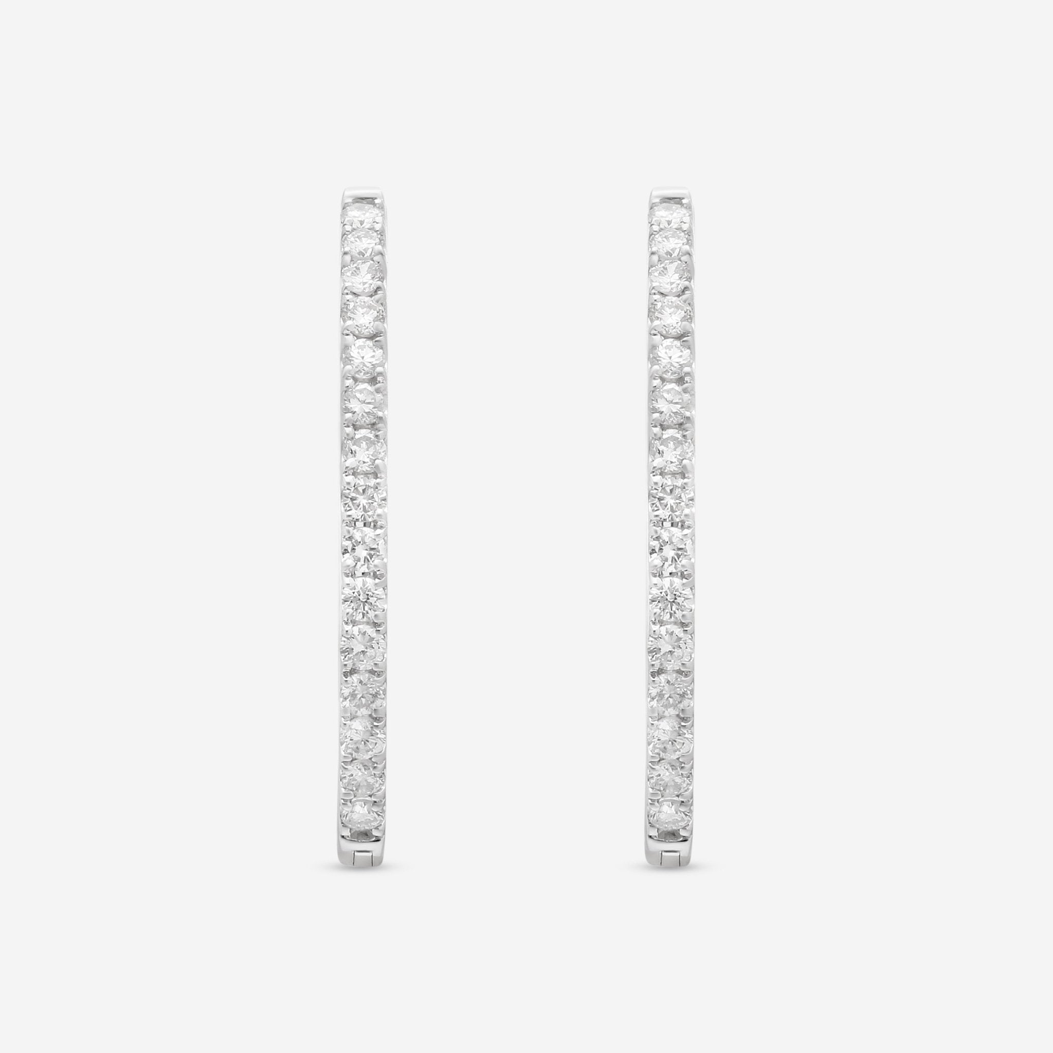 Ina Mar 18K White Gold Diamond InsideOut Oval Hoop Earrings AER - 19294 - THE SOLIST - Ina Mar