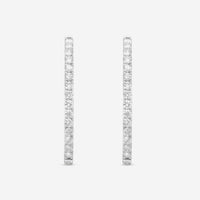 Ina Mar 18K White Gold Diamond InsideOut Oval Hoop Earrings AER - 19294 - THE SOLIST - Ina Mar