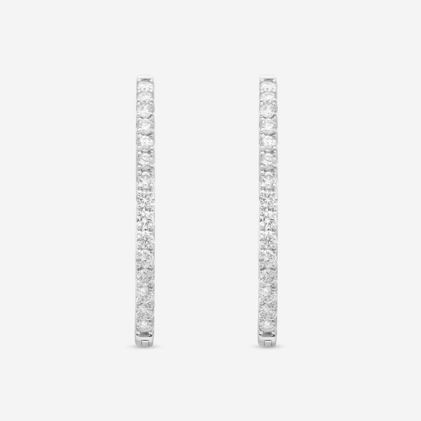 Ina Mar 18K White Gold Diamond InsideOut Oval Hoop Earrings AER - 19294 - THE SOLIST - Ina Mar