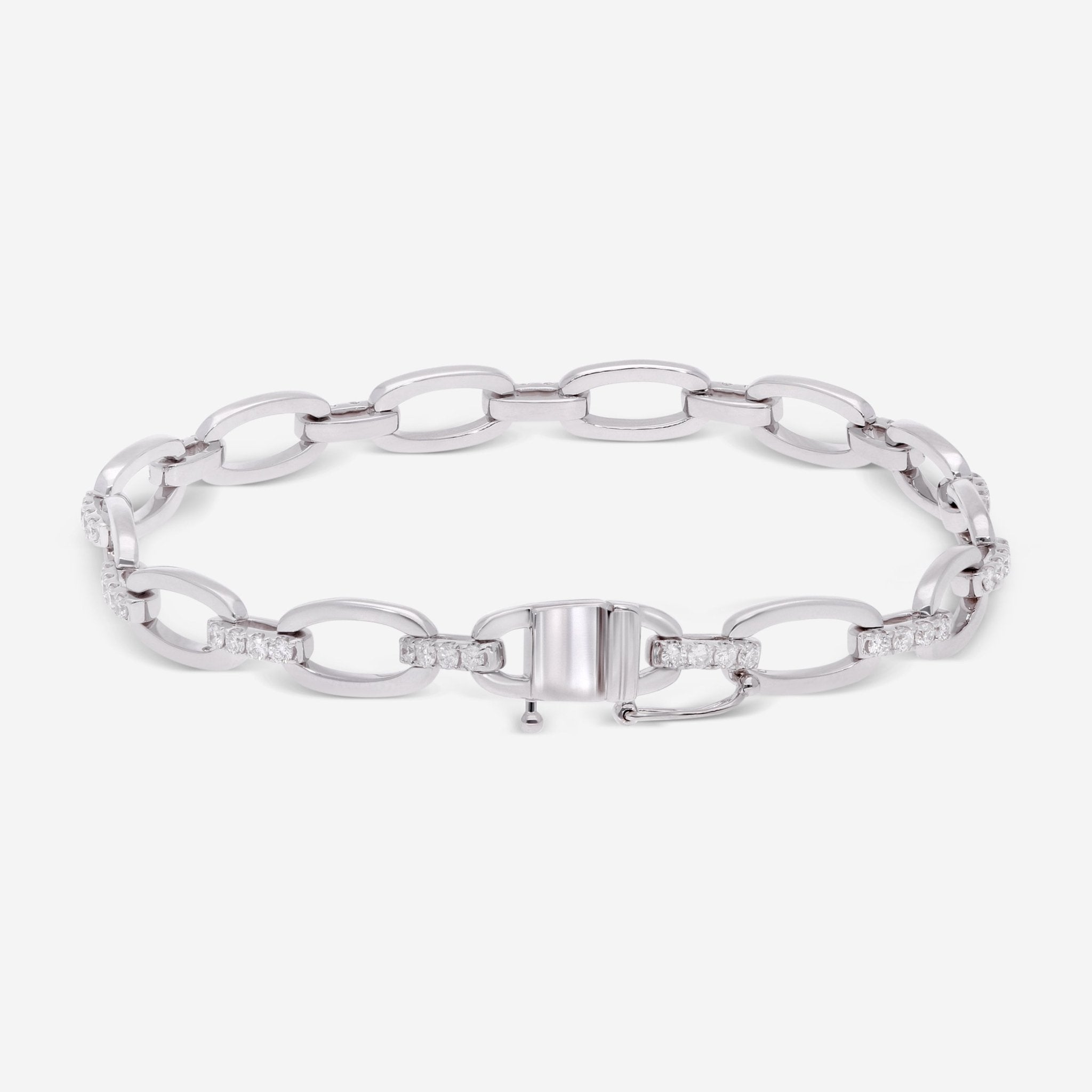 Ina Mar 18K White Gold Diamond Link Bracelet ALB - 17503 - THE SOLIST - Ina Mar