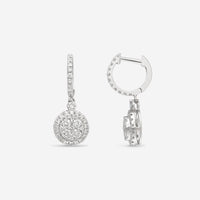 Ina Mar 18K White Gold Diamond Round Hoop Drop Earrings AER - 7610 - THE SOLIST - Ina Mar