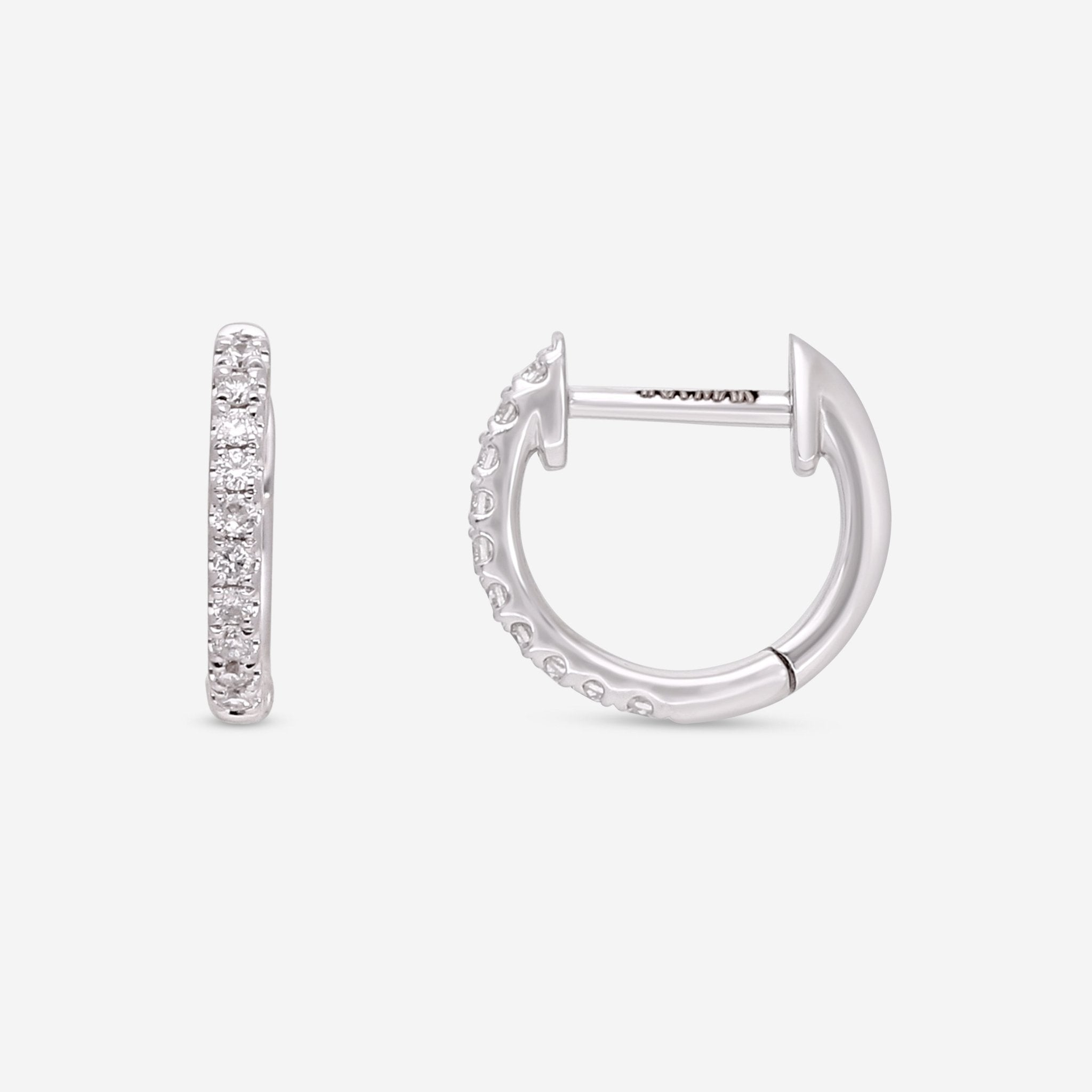 Ina Mar 18K White Gold Diamond Round Hoop Earrings AER - 18165 - THE SOLIST - Ina Mar