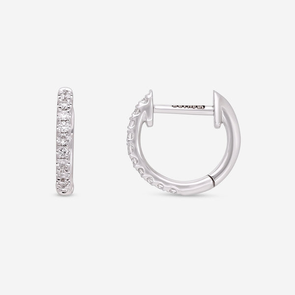 Ina Mar 18K White Gold Diamond Round Hoop Earrings AER - 18165 - THE SOLIST - Ina Mar