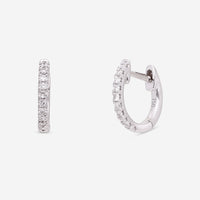 Ina Mar 18K White Gold Diamond Round Hoop Earrings AER - 18165 - THE SOLIST - Ina Mar