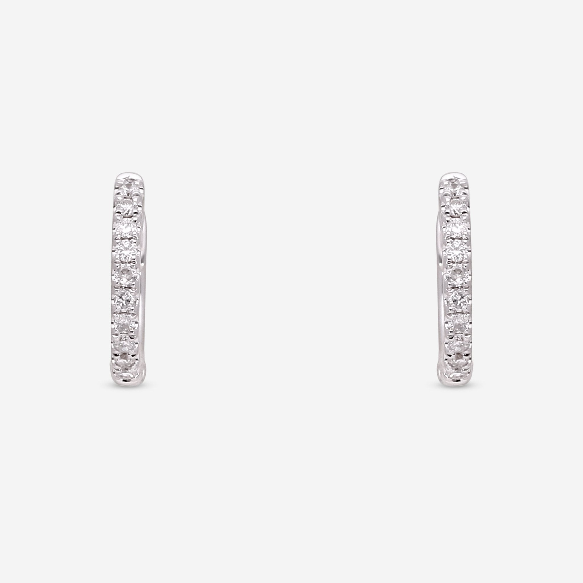 Ina Mar 18K White Gold Diamond Round Hoop Earrings AER - 18165 - THE SOLIST - Ina Mar