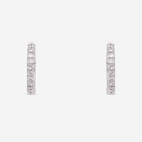 Ina Mar 18K White Gold Diamond Round Hoop Earrings AER - 18165 - THE SOLIST - Ina Mar