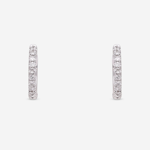 Ina Mar 18K White Gold Diamond Round Hoop Earrings AER - 18165 - THE SOLIST - Ina Mar