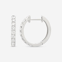 Ina Mar 18K White Gold Diamond Round Hoop Earrings AER - 18859 - THE SOLIST - Ina Mar