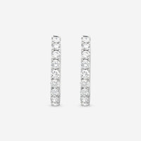 Ina Mar 18K White Gold Diamond Round Hoop Earrings AER - 18859 - THE SOLIST - Ina Mar