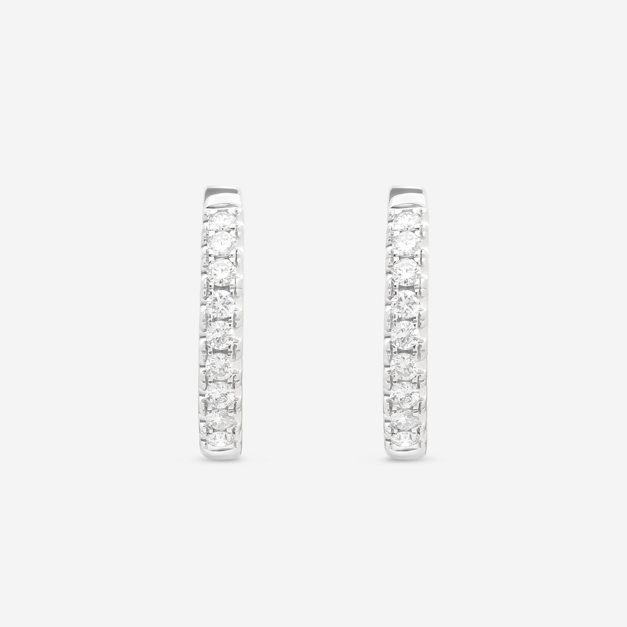 Ina Mar 18K White Gold Diamond Round Hoop Earrings with Vault Lock AER - 17278 - THE SOLIST - Ina Mar