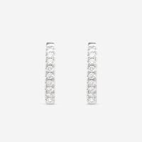 Ina Mar 18K White Gold Diamond Round Hoop Earrings with Vault Lock AER - 17278 - THE SOLIST - Ina Mar