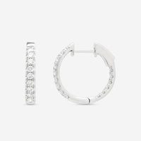 Ina Mar 18K White Gold Diamond Round Hoop Earrings with Vault Lock AER - 17278 - THE SOLIST - Ina Mar