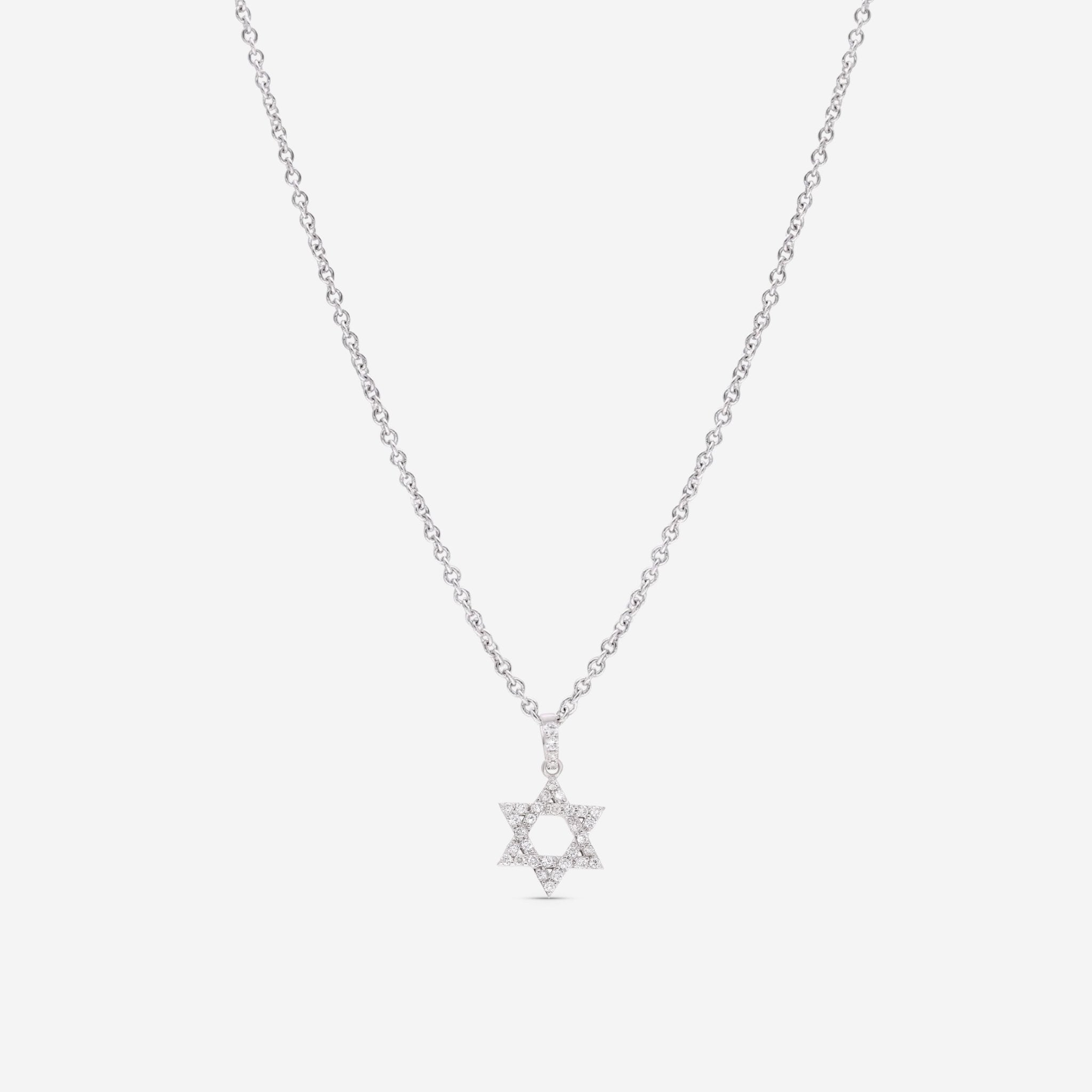 Ina Mar 18K White Gold Diamond Star of David Pendant APD - 19463 - THE SOLIST - Ina Mar