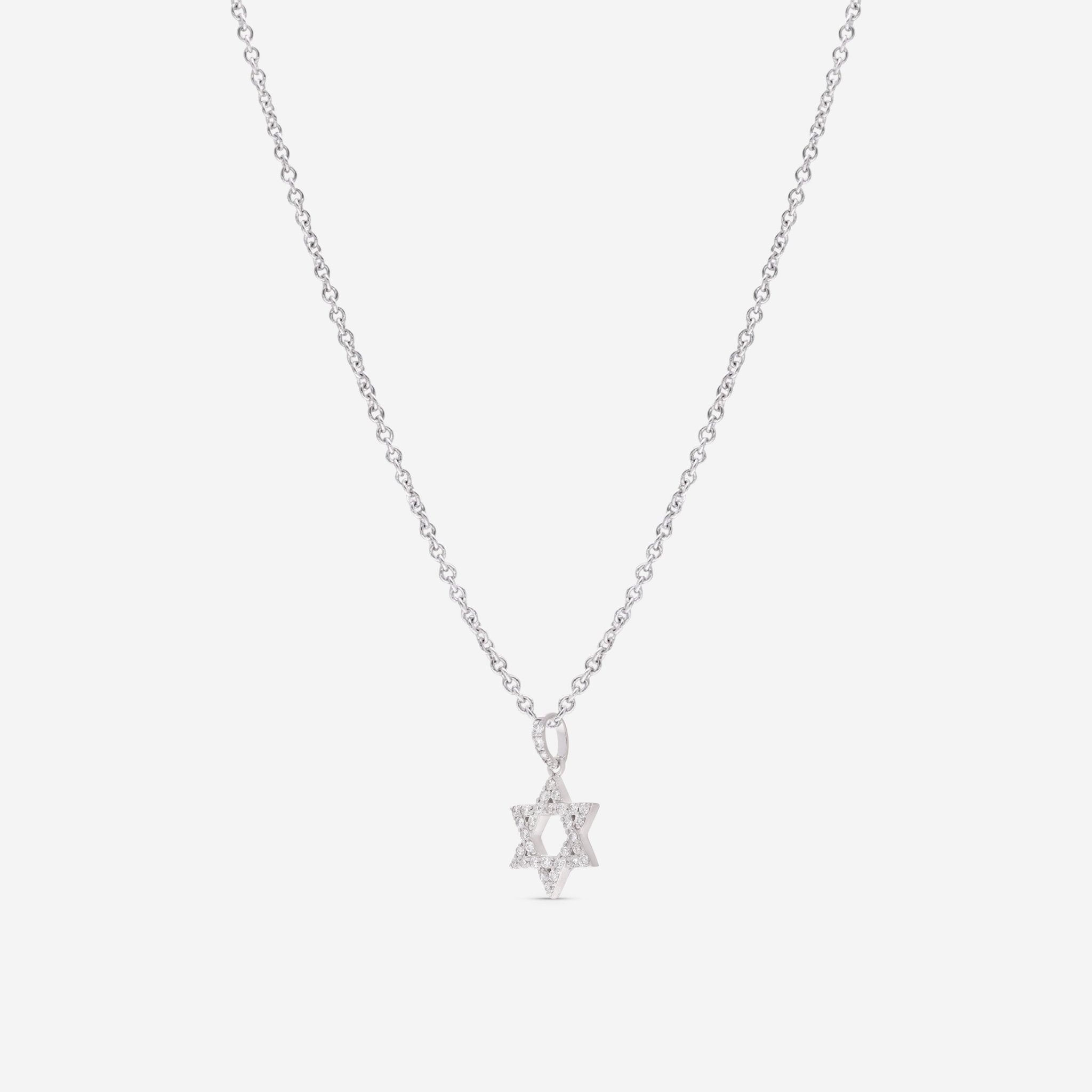 Ina Mar 18K White Gold Diamond Star of David Pendant APD - 19463 - THE SOLIST - Ina Mar