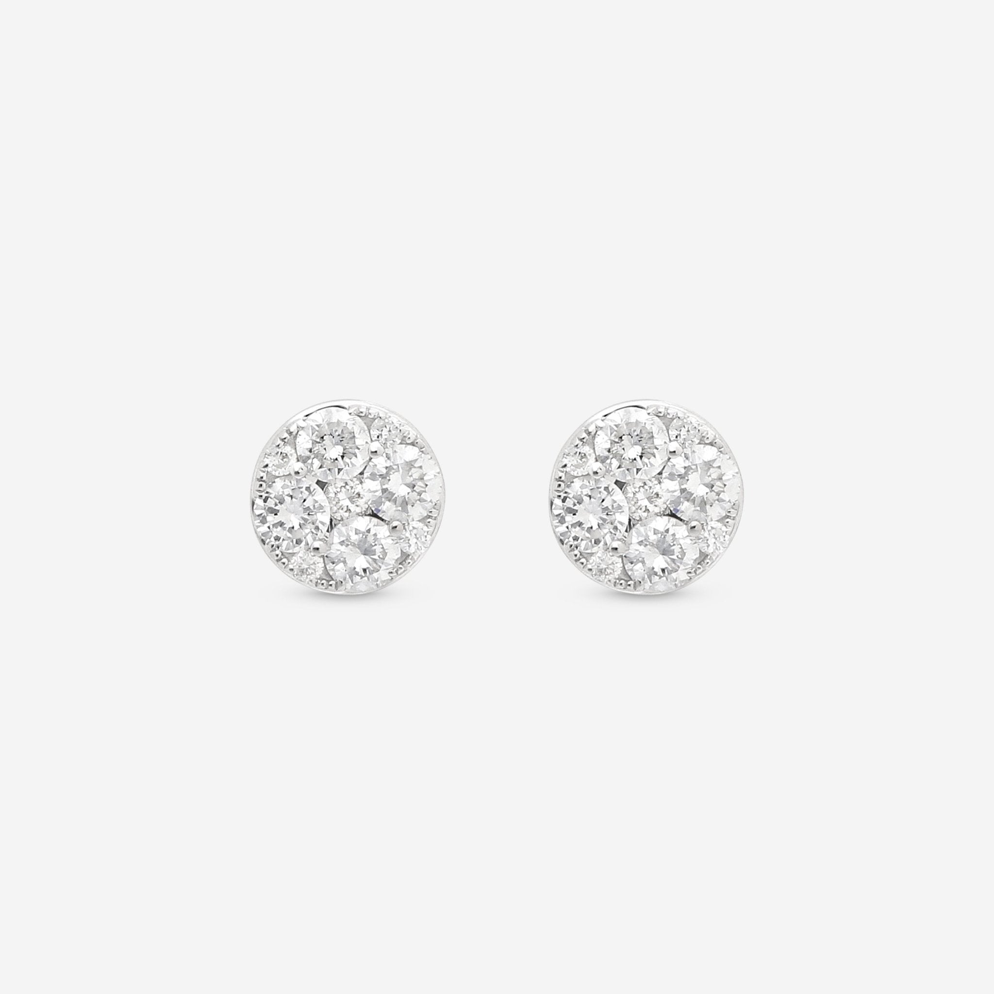 Ina Mar 18K White Gold Diamond Stud Earrings AER - 12166 - THE SOLIST - Ina Mar