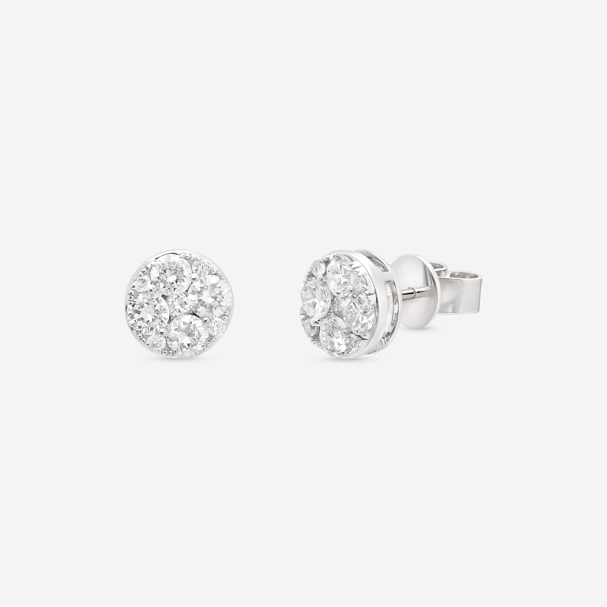 Ina Mar 18K White Gold Diamond Stud Earrings AER - 12166 - THE SOLIST - Ina Mar