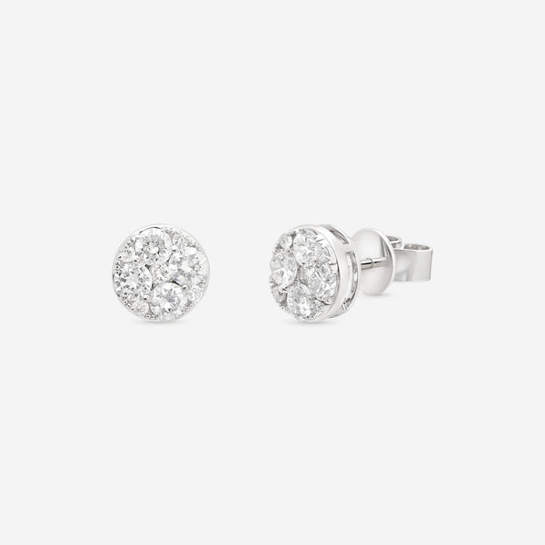 Ina Mar 18K White Gold Diamond Stud Earrings AER - 12166 - THE SOLIST - Ina Mar