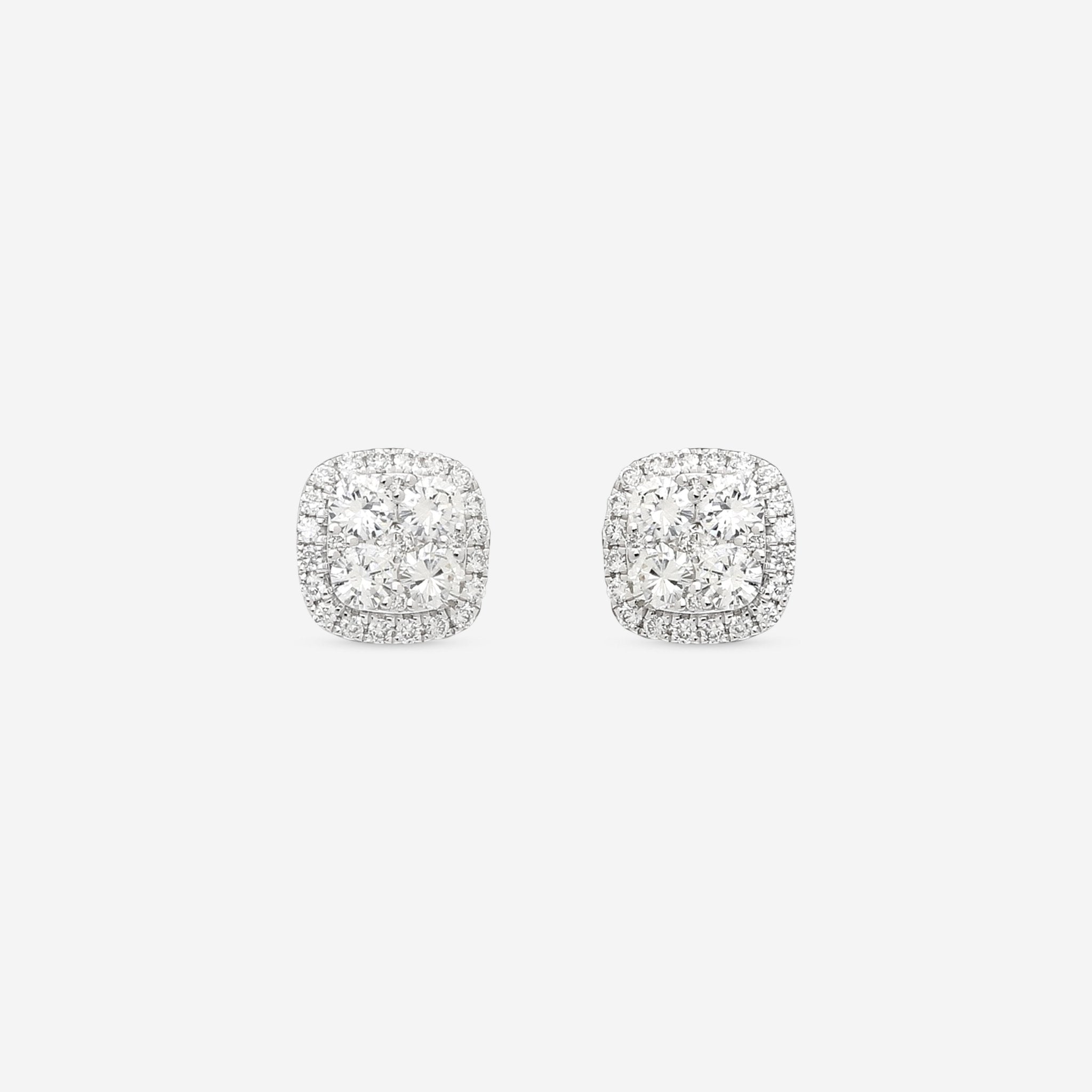 Ina Mar 18K White Gold Diamond Stud Earrings AER - 12223 - THE SOLIST - Ina Mar