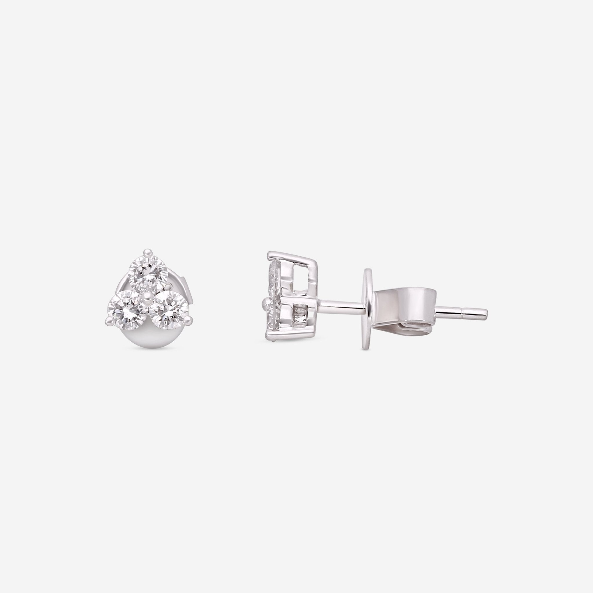 Ina Mar 18K White Gold Diamond Stud Earrings AER - 19873 - THE SOLIST - Ina Mar