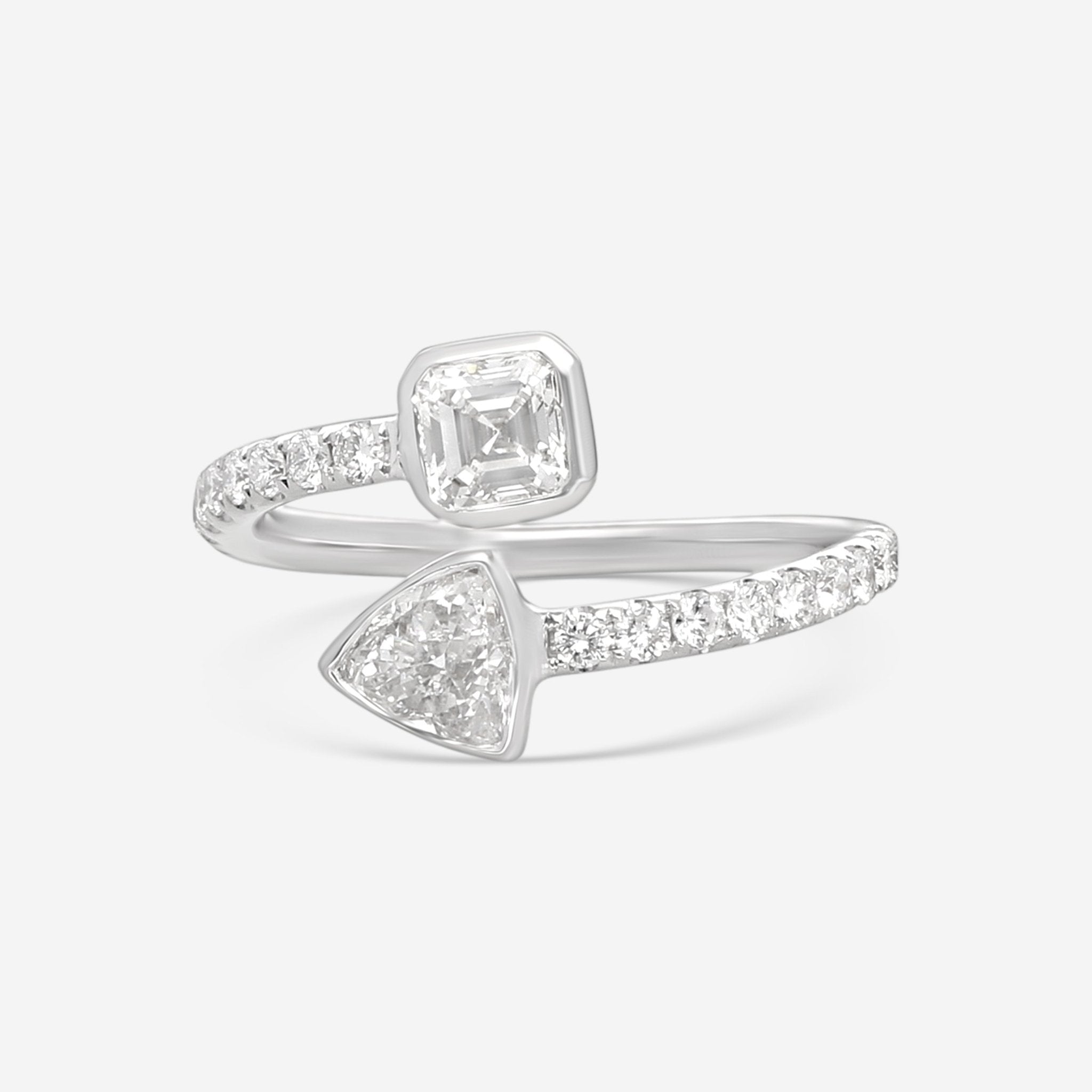 Ina Mar 18K White Gold Diamond Wrap Ring ALR - 19547 - THE SOLIST - Ina Mar