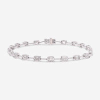 Ina Mar 18K White Gold Emerald Cut Diamond Link Bracelet ALB - 19554 - THE SOLIST - Ina Mar