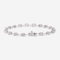 Ina Mar 18K White Gold Emerald Cut Diamond Link Bracelet ALB - 19554 - THE SOLIST - Ina Mar