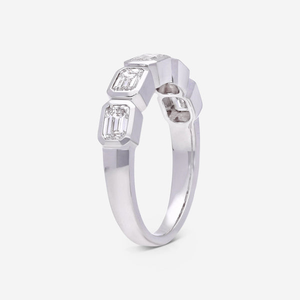 Ina Mar 18K White Gold Emerald Cut Diamond Ring Sz. 6 ALR - 19887 - THE SOLIST - Ina Mar